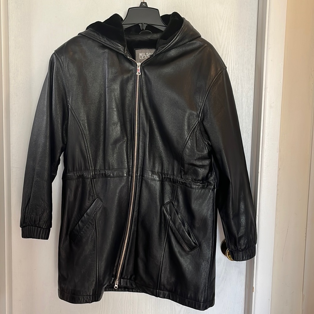 Women’s Wilson Leather Hooded Jacket Size Large